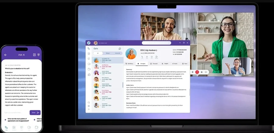 AI Voice and intelligent call automation platform interface